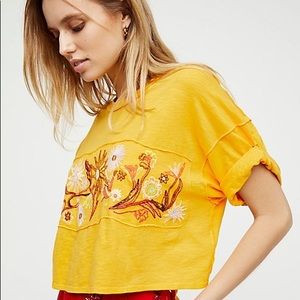 Free People Garden Time Embroidered Tee